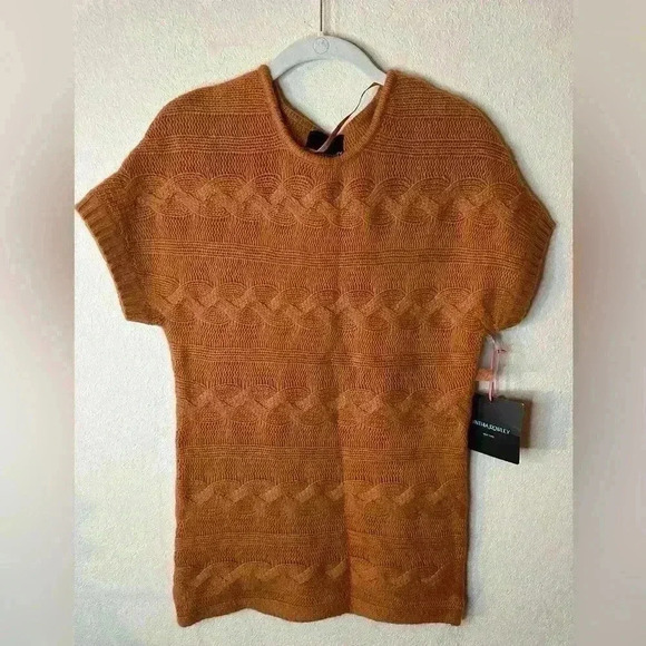 Cynthia Rowling cableknit sweater rust color sz L - Picture 1 of 5